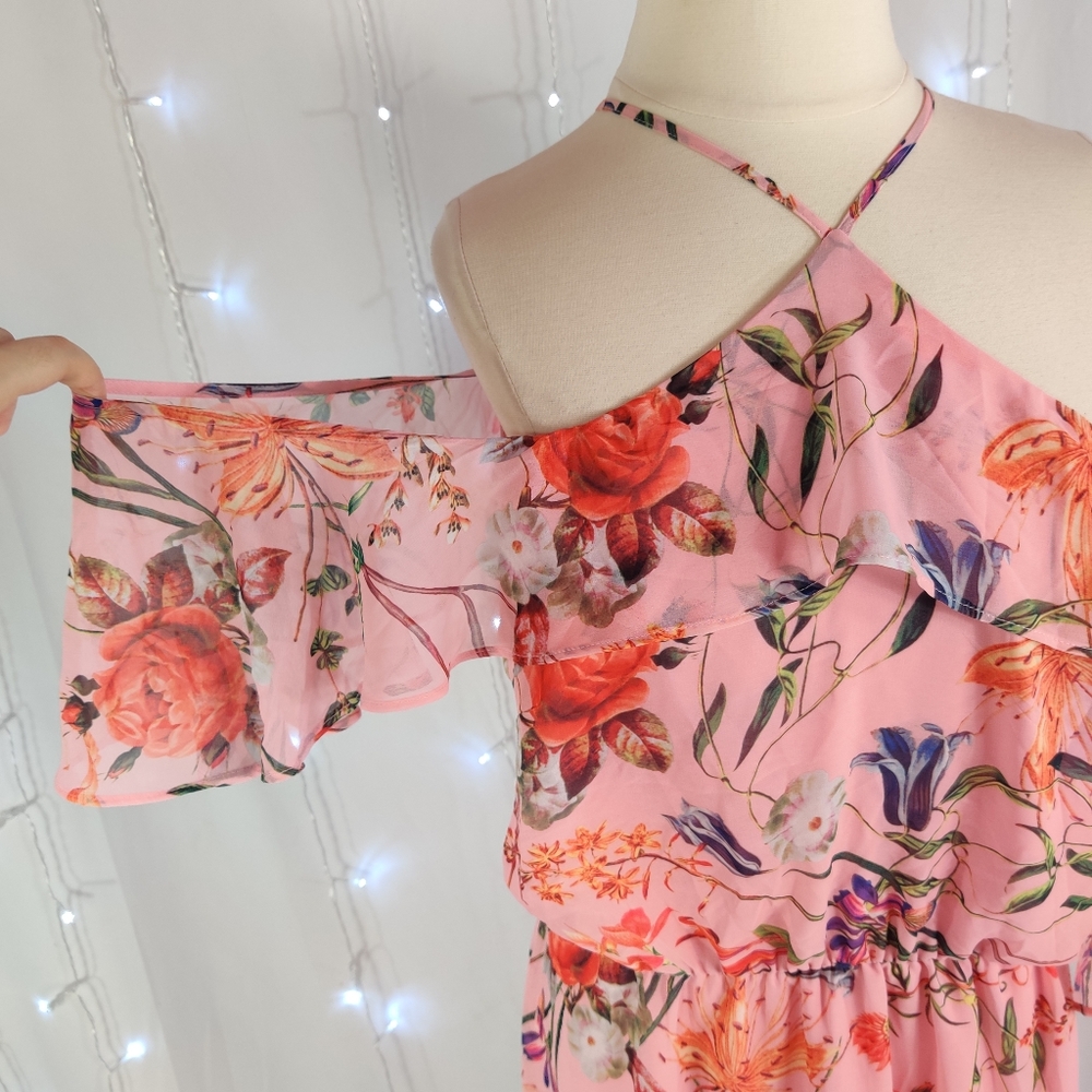 Belle + Sky Halter High Low Ruffle Dress - Picture 4 of 8